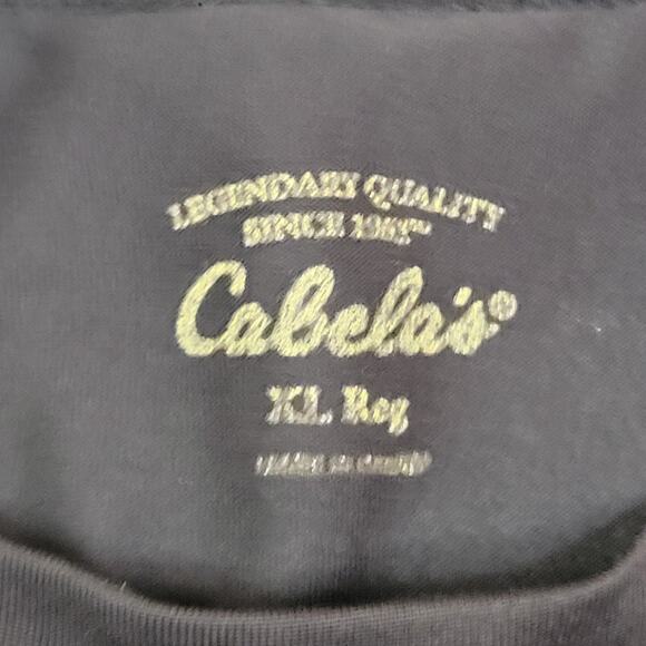 Cabela's XL Regular Base Layer Polartec Black Long Sleeve Thermal Crew Shirt USA - Picture 2 of 5